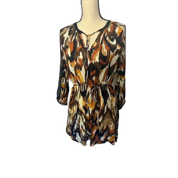 Tory‎ Burch Silk Blouse Tunic Boho Women's Medium - Picture 1 of 7